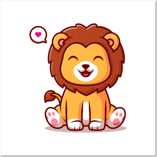 Cute Kawaii Lion Posters and Art